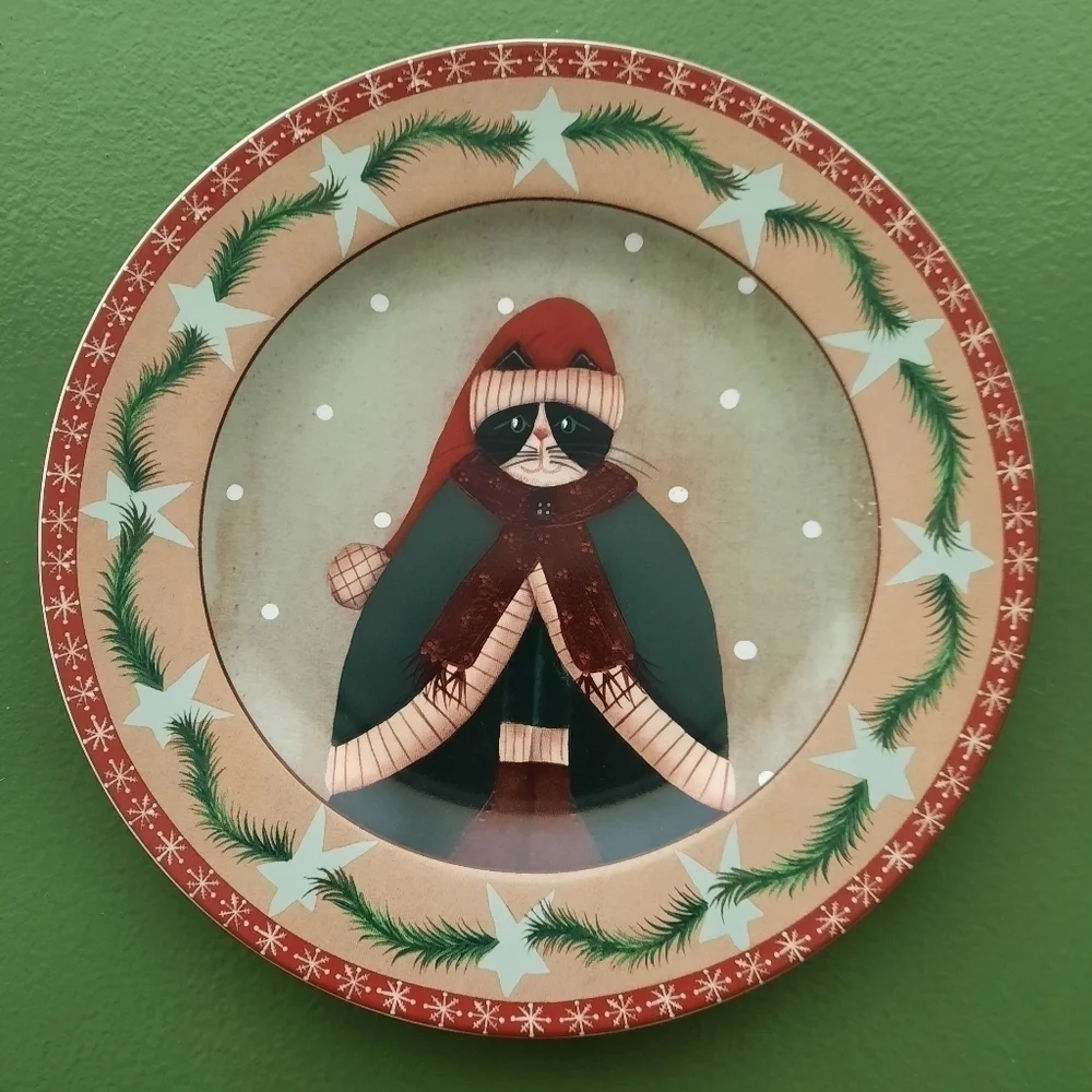 Sakura Holiday Christmas Cat Plat